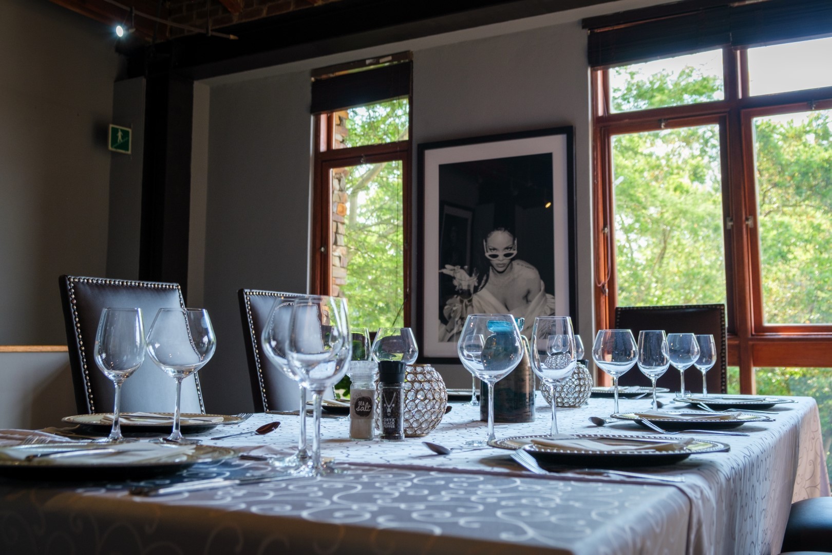 An elegantly set private dining room